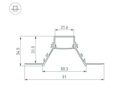 Профиль встраиваемый Arlight 053032 FANTOM