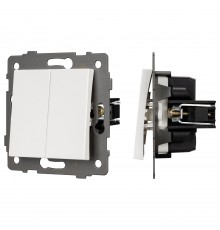 Выключатель двухклавишный без рамки Arlight 49887 SWT