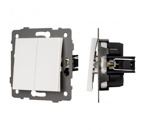 Выключатель двухклавишный без рамки Arlight 49887 SWT