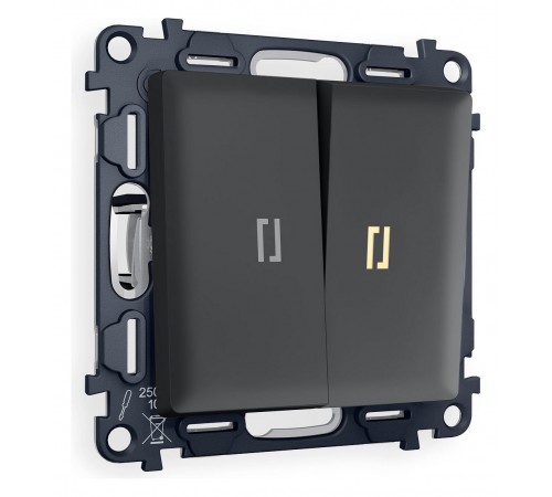 Выключатель проходной двухклавишный с подсветкой Ambrella Volt MA904030 Quant