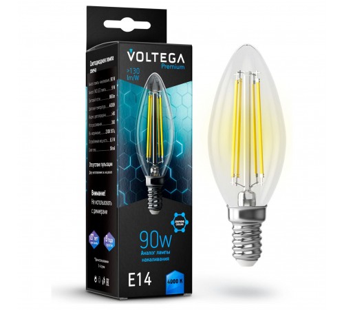 Лампа светодиодная Voltega 7135 Candle 9W Graphene