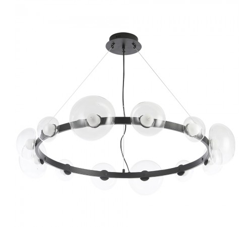 Люстра Crystal Lux BOSQUE SP12 BLACK/TRANSPARENT