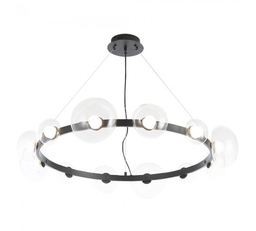 Люстра Crystal Lux BOSQUE SP12 BLACK/TRANSPARENT