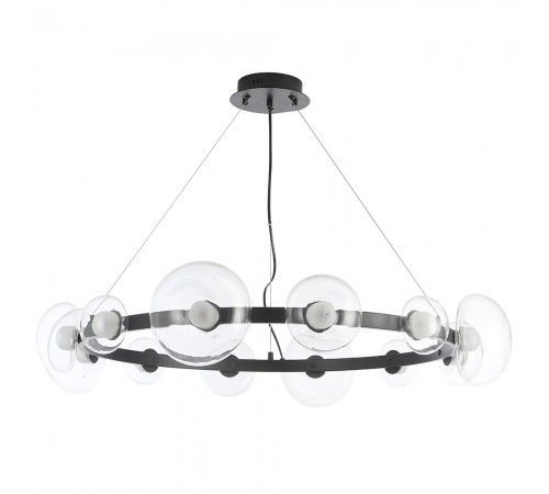 Люстра Crystal Lux BOSQUE SP12 BLACK/TRANSPARENT