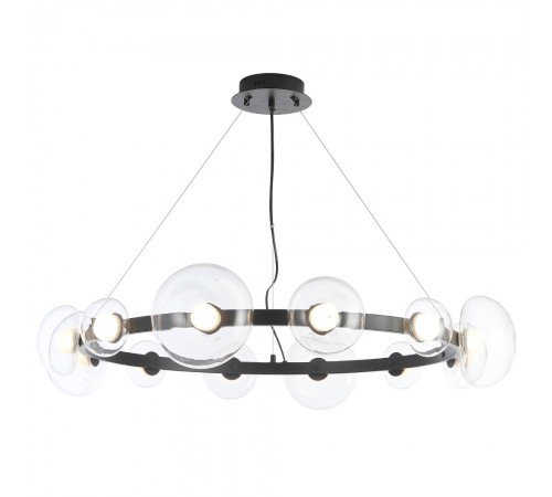 Люстра Crystal Lux BOSQUE SP12 BLACK/TRANSPARENT