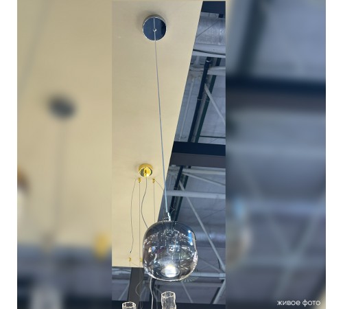 Светильник подвесной Crystal Lux BOX SP1 CHROME/SMOKE