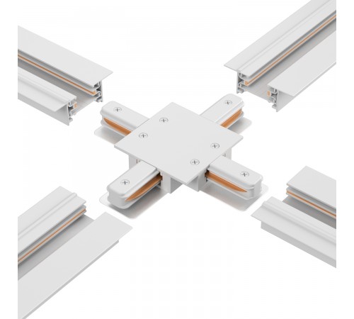 Соединитель X-образный (однофазный) для встраиваемого шинопровода Crystal Lux CLT 0.2211 04 WH