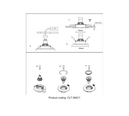 Светильник встраиваемый Crystal Lux CLT 064C1 BL