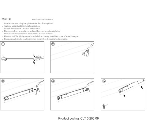 Драйвер для магнитного шинопровода 48V, 200W Crystal Lux CLT 0.203 09 BL