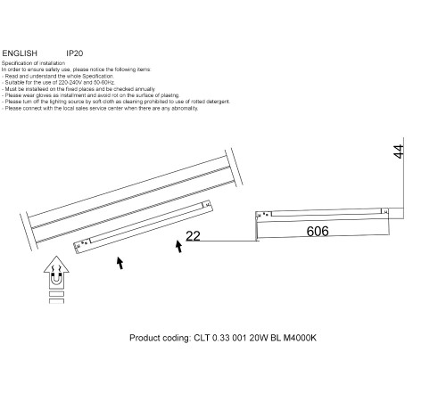 Светильник трековый магнитный Crystal Lux CLT 0.33 001 20W BL M4000K