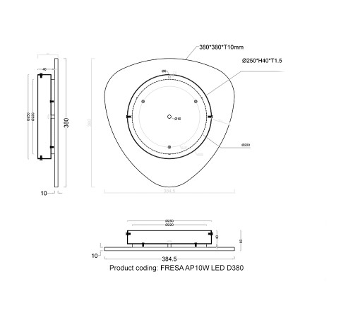 Бра Crystal Lux FRESA AP10W LED D380WHITE