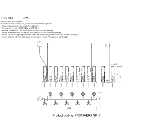 Люстра Crystal Lux PRIMAVERA SP10 CHROME