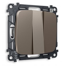 Выключатель трехклавишный без рамки Ambrella Volt MO635010 Quant