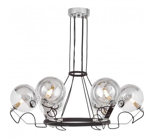 Подвесная люстра LUMINA DECO LDP 9110-6 BK+CHR MARSEO