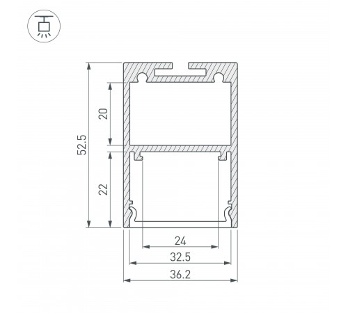 Профиль Arlight 019615 ARH-LINE-3750A-2000 ANOD