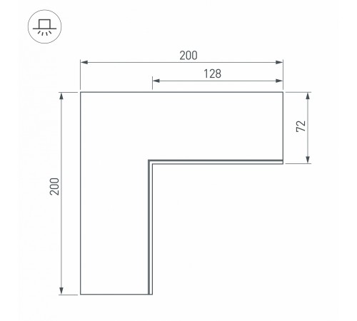 Соединитель угловой L-образный накладной Arlight 030130 S-LUX