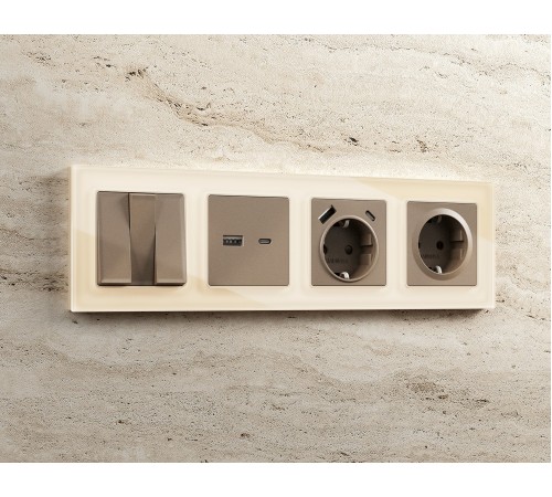 Рамка на 5 постов Ambrella Volt AF330305 Platos Стекло органическое