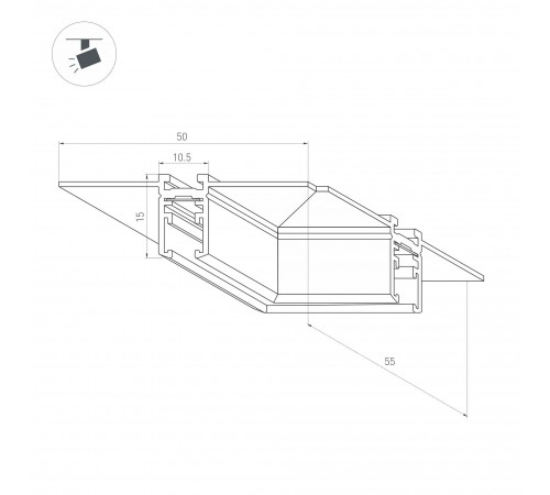 Соединитель угловой L-образный для треков встраиваемых Arlight 044524 MAG-MICROCOSM