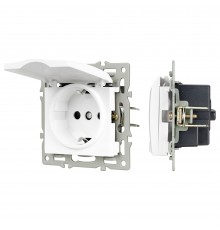 Розетка влагозащищенная с заземлением и со шторкой, без рамки с крышкой Arlight 43745 SCT