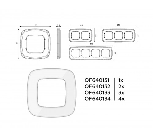 Рамка на 2 поста Ambrella Volt OF640132 Coint