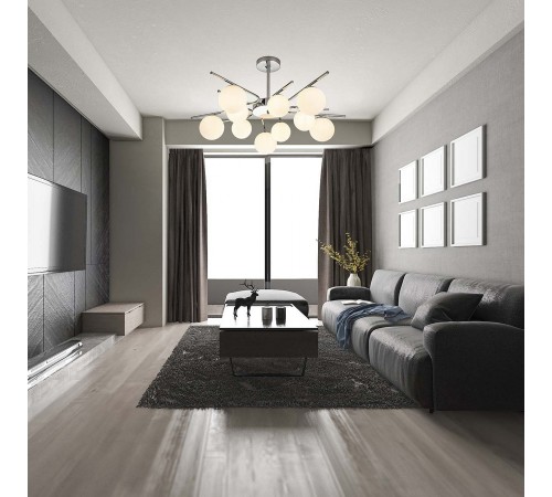 Люстра на штанге Escada 642/10P Silver Sphere