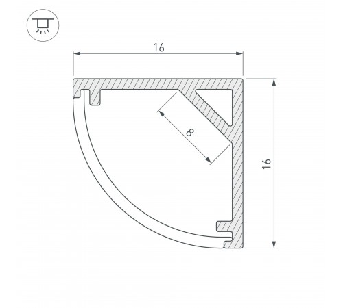 Профиль накладной Arlight 023723 SL-KANT-H16-2000ANOD