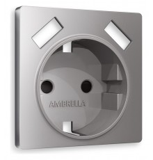 Накладка для розетки с заземлением и со шторками и 2хUSB type A Ambrella Volt AP5090 Quant