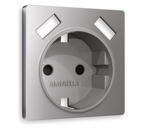 Накладка для розетки с заземлением и со шторками и 2хUSB type A Ambrella Volt AP5090 Quant