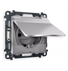 Розетка с заземлением и со шторкой, без рамки с крышкой Ambrella Volt MA508010 Quant