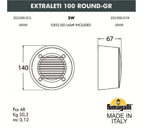 Накладной светильник Fumagalli 2S2.000.000.WYG1L Leti