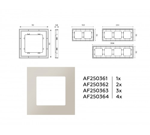 Рамка на 1 пост Ambrella Volt AF250361 Qubi