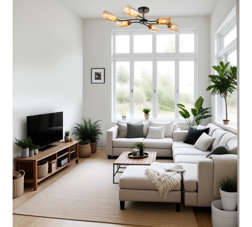 Люстра на штанге Escada 1131/6P Black/Gold Vertigo