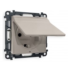 Розетка с заземлением и со шторкой, без рамки с крышкой Ambrella Volt MA368010 Quant