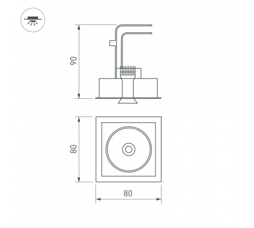 Встраиваемый светильник Arlight 026875 CL-SIMPLE-S80x80-9W Day4000 (BK, 45 deg)