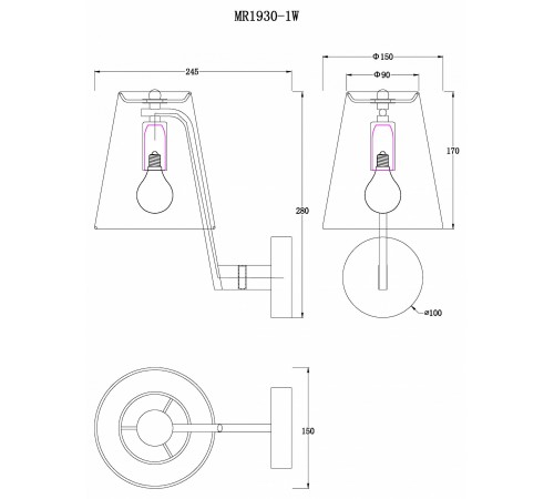 Бра MyFar MR1930-1W Aurora