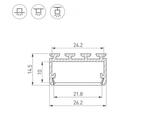 Профиль накладной Arlight 044843 PLS-LOCK