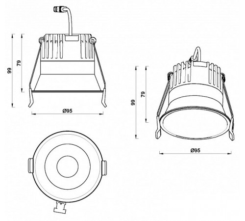Встраиваемый светильник iLedex 212-12W-D95-3000K-24DG-BK Mars