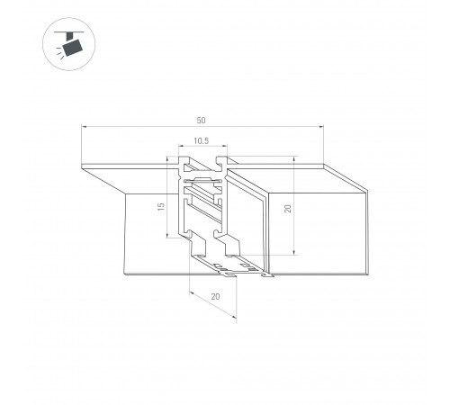 Соединитель угловой внутренний для треков встраиваемых Arlight 044525 MAG-MICROCOSM