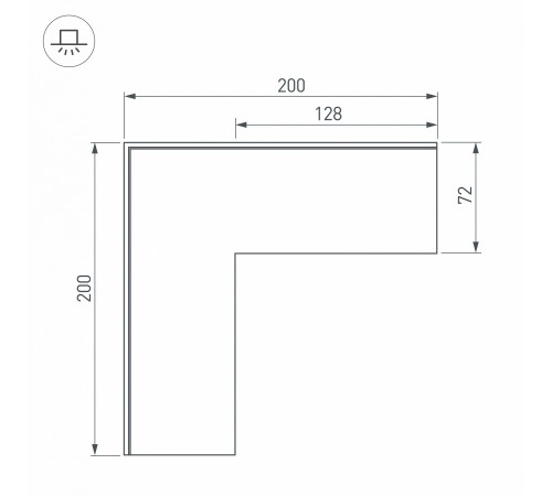 Соединитель угловой L-образный накладной Arlight 030131 S-LUX