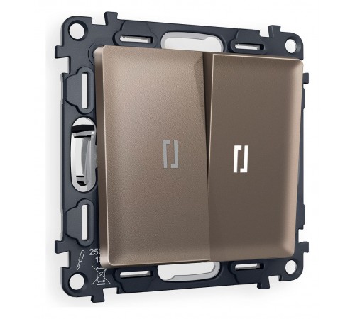 Выключатель проходной двухклавишный с подсветкой Ambrella Volt MA634035 Quant