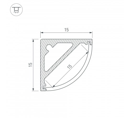 Профиль накладной Arlight 19327 SL-KANT-H15-2000 ANOD
