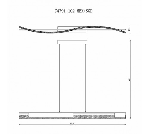 Подвесной светильник iLedex C4791-102 MBK+SGD Scorpio