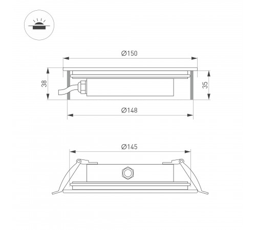 Встраиваемый в дорогу светильник Arlight 038167 ART-GROUND-SLIM