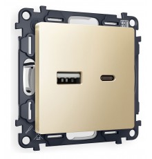 Розетка 2хUSB type A и C без рамки Ambrella Volt MA611010 Quant