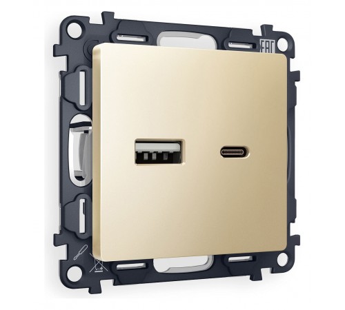 Розетка 2хUSB type A и C без рамки Ambrella Volt MA611010 Quant