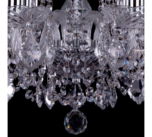 Подвесная люстра Bohemia Ivele Crystal 1402/8/195/Ni/Leafs 1402