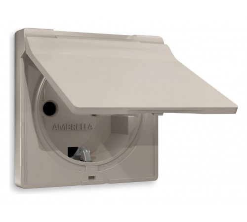 Накладка для розетки влагозащищенной с заземлением и со шторками с крышкой Ambrella Volt AP3680 Quant