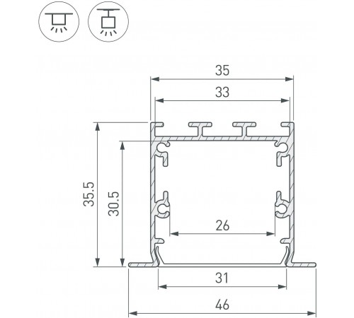 Профиль встраиваемый Arlight 041872 SL-LINIA