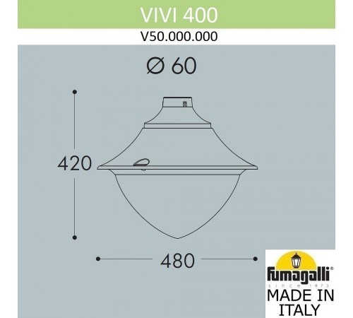 Плафон полимерный Fumagalli V50.000.000.LXD6L Vivi