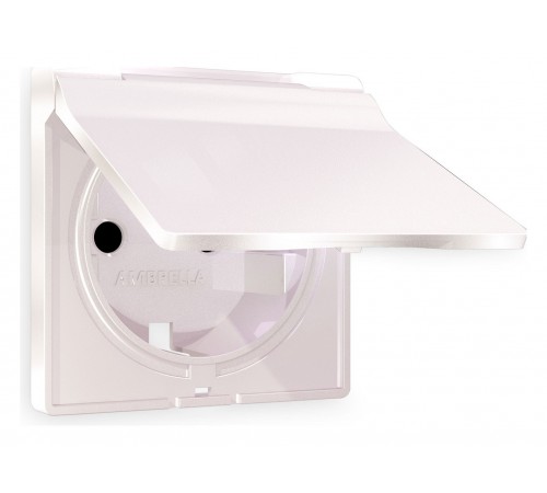 Накладка для розетки влагозащищенной с заземлением и со шторками с крышкой Ambrella Volt AP2080 Quant